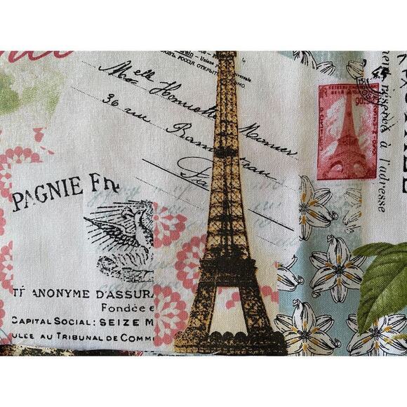 Pre-cut Paris Theme Fabric Swatch 51 Pieces Pink, Brown, Greenery, Eiffel Tower - Picture 5 of 7